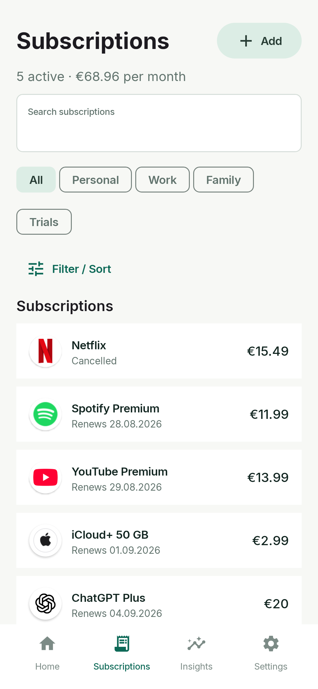 Worth upcoming payments view